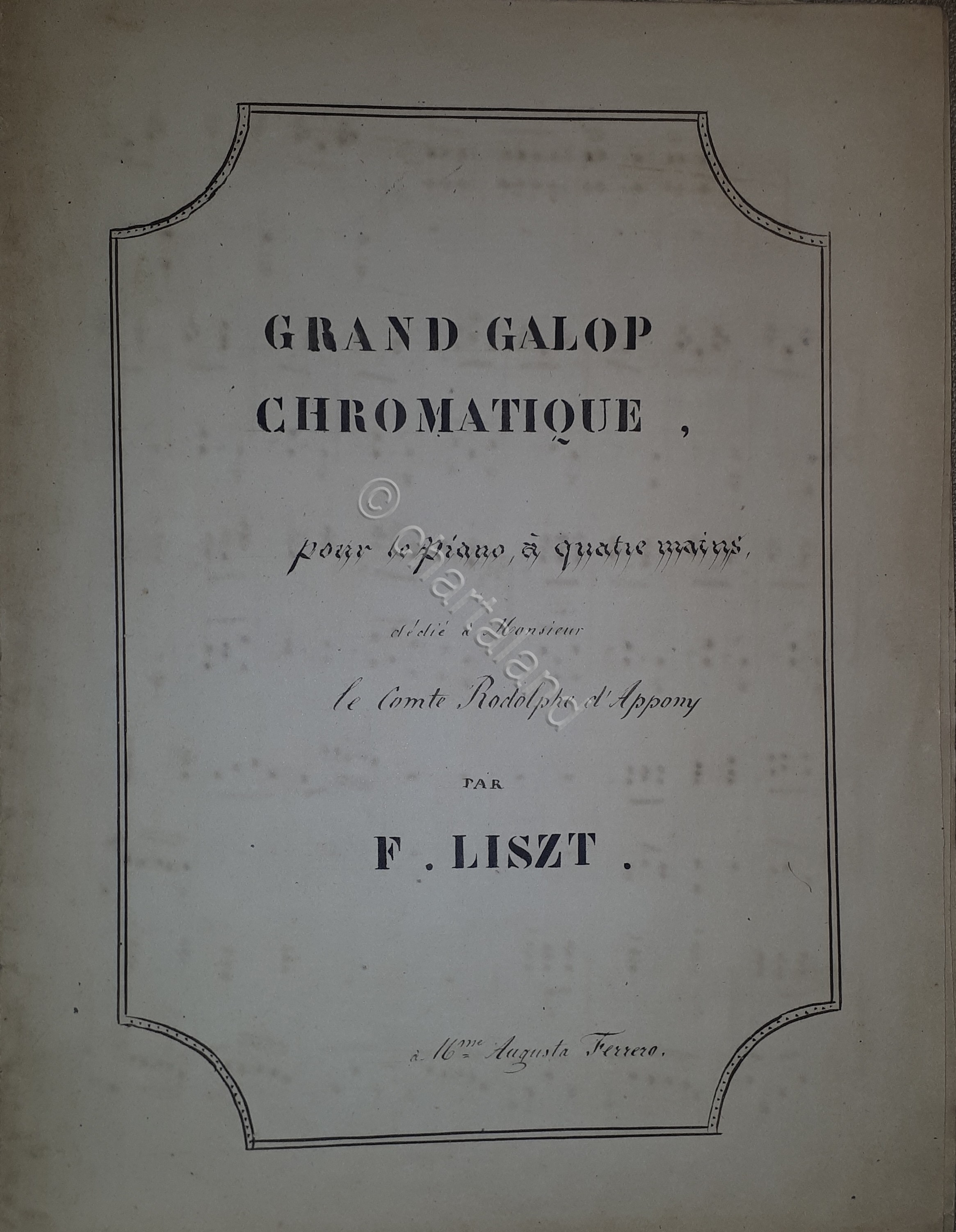 Spartito Manoscritto - Grand Galop Chromatique pour Piano par Liszt …