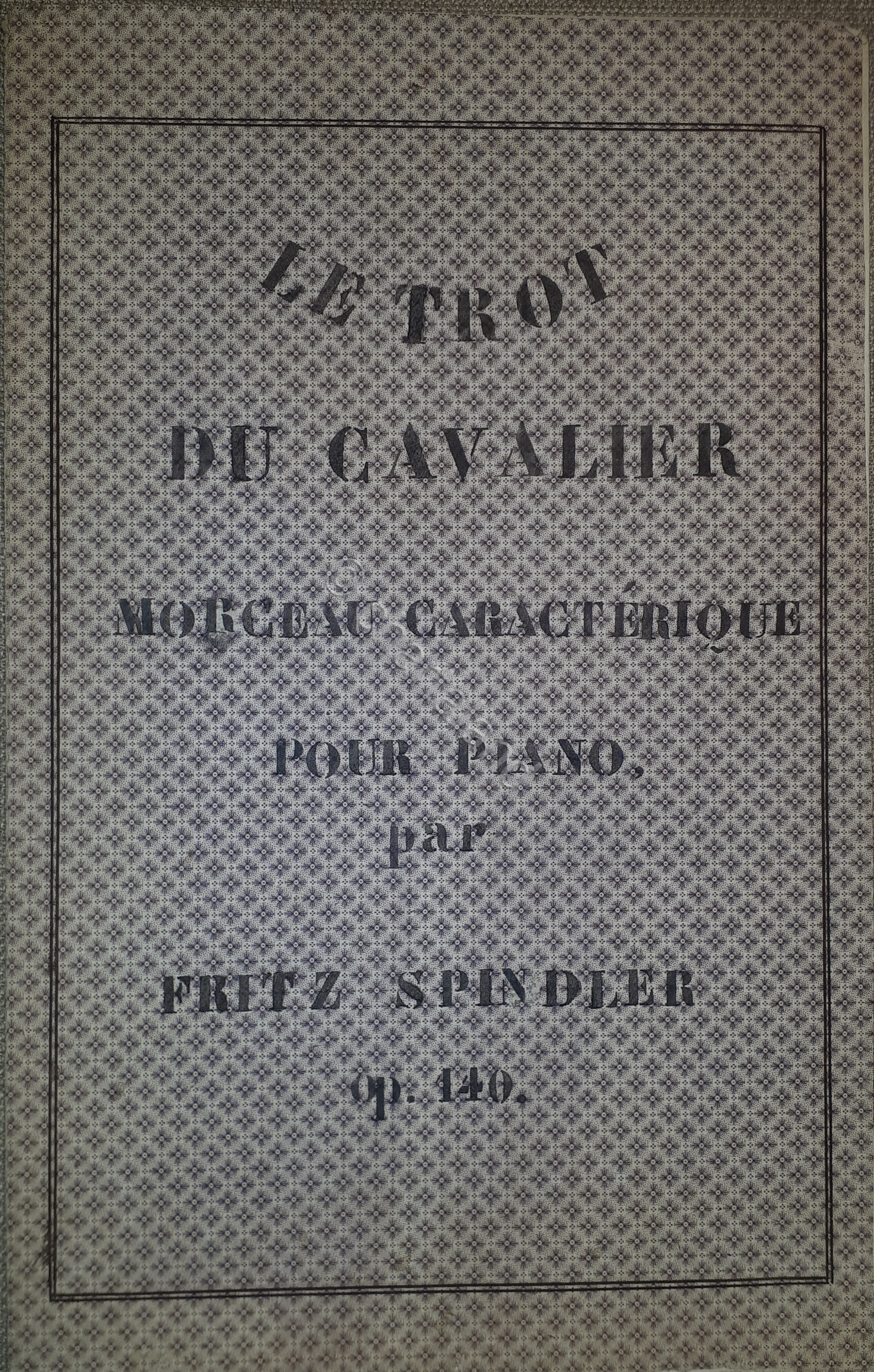 Spartito Manoscritto - Le Trot du Cavalier pour Piano par …