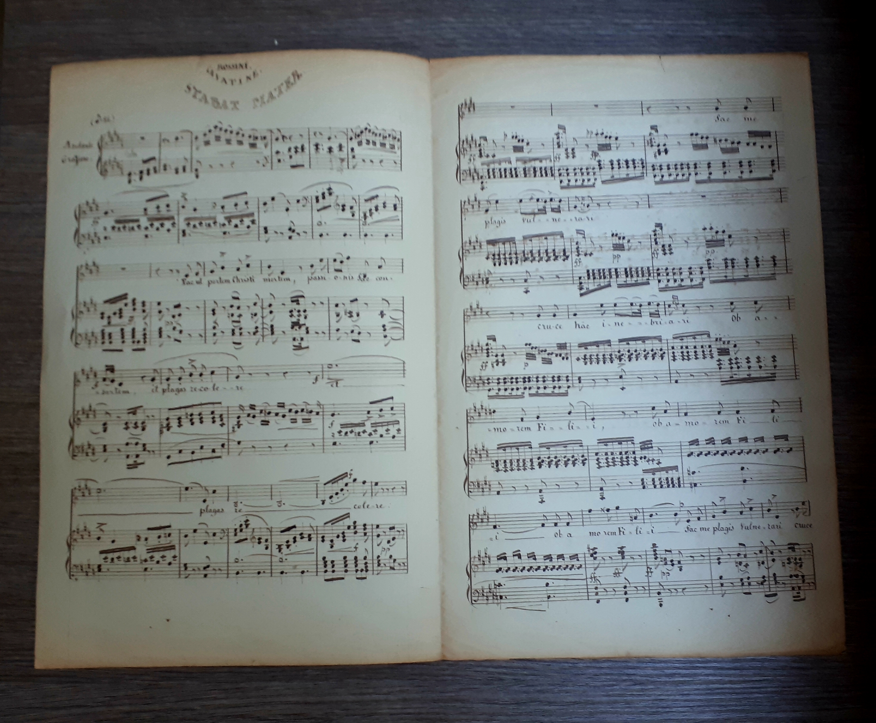 Spartito manoscritto - Stabat Mater di Rossini - Cavatine XIX