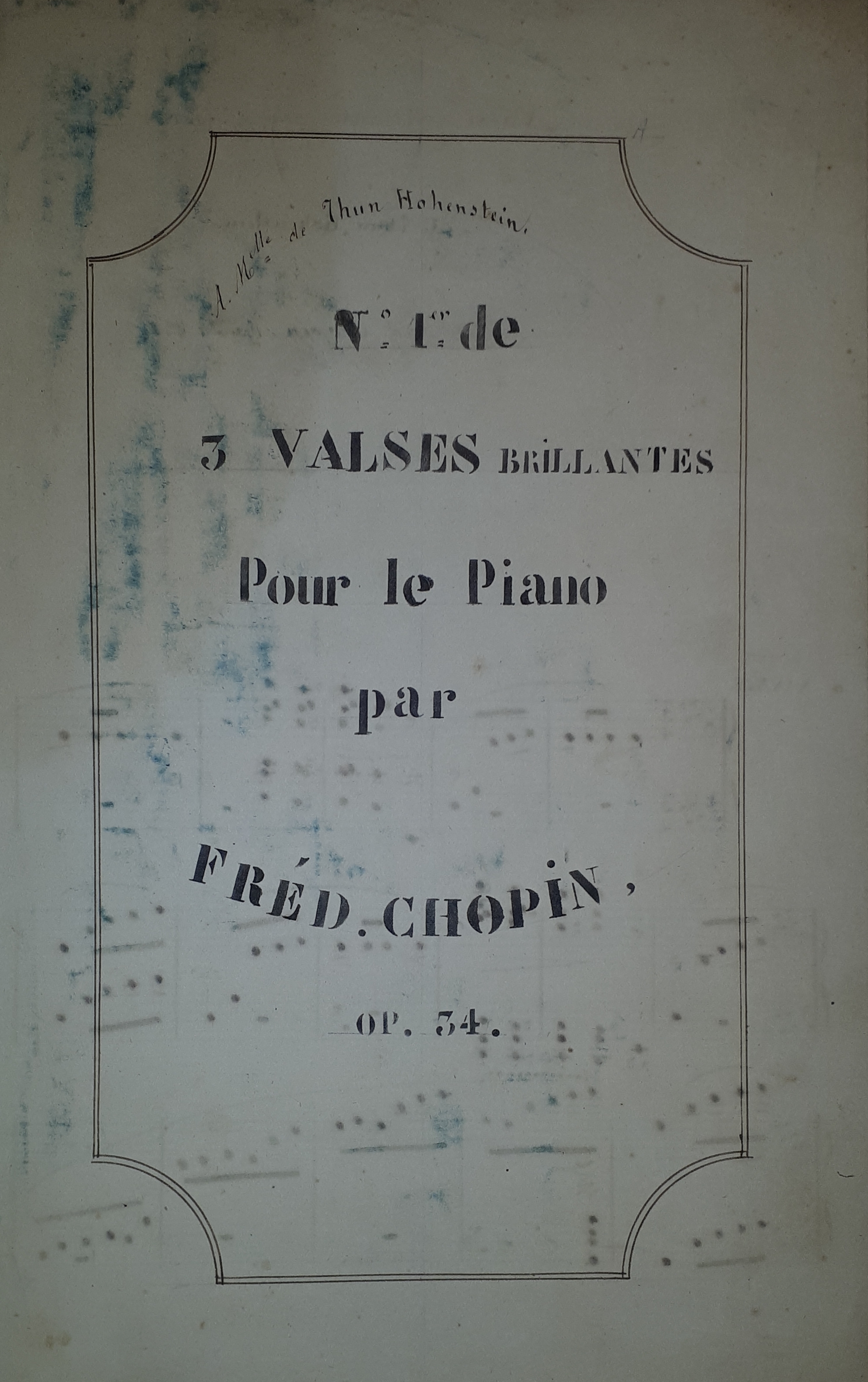 Spartito Manoscritto - Valses Brillantes pour Piano par Frédéric Chopin …