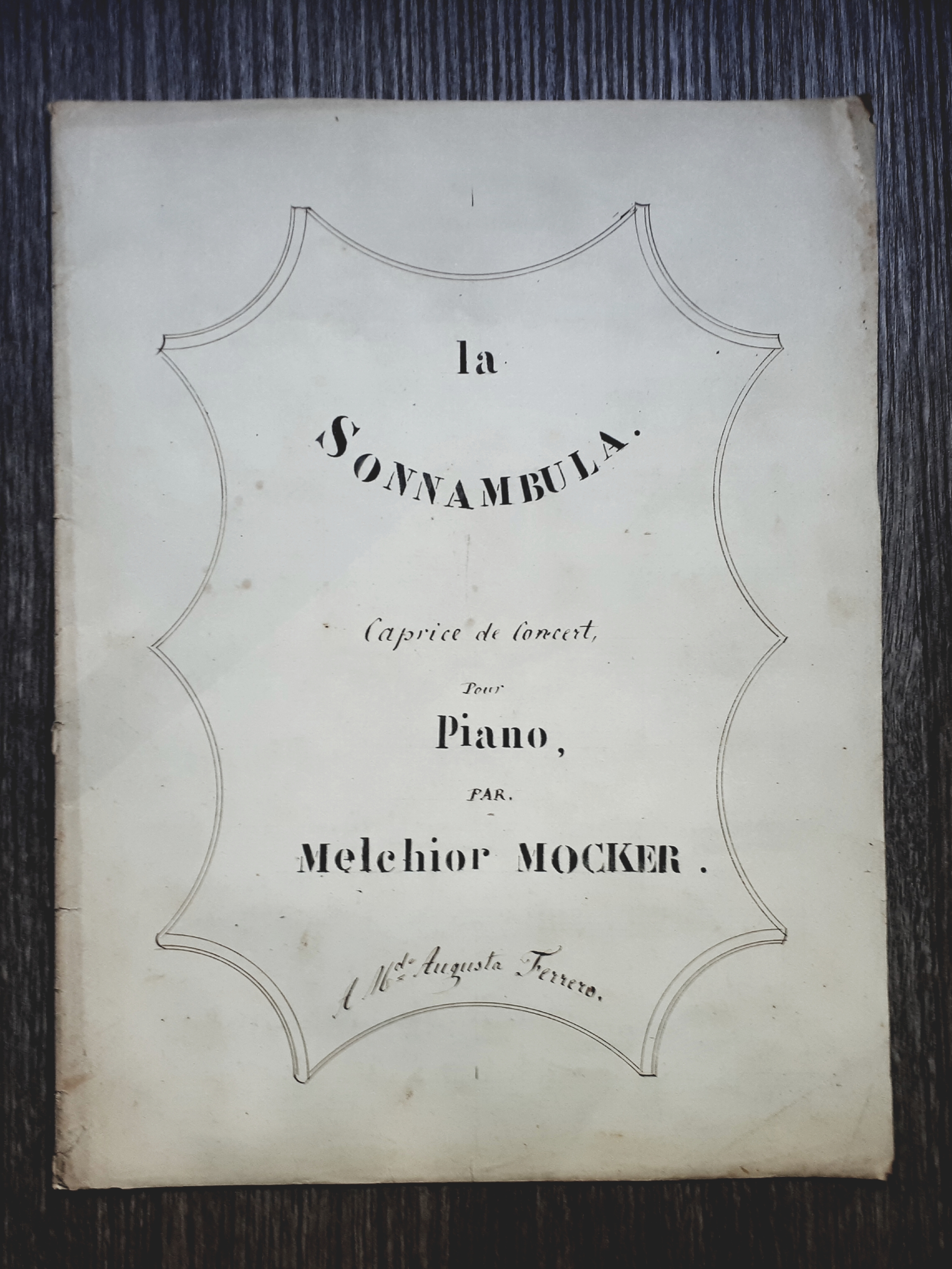Spartito manoscritto La Sonnambula - Caprice de Concert - Melchior …