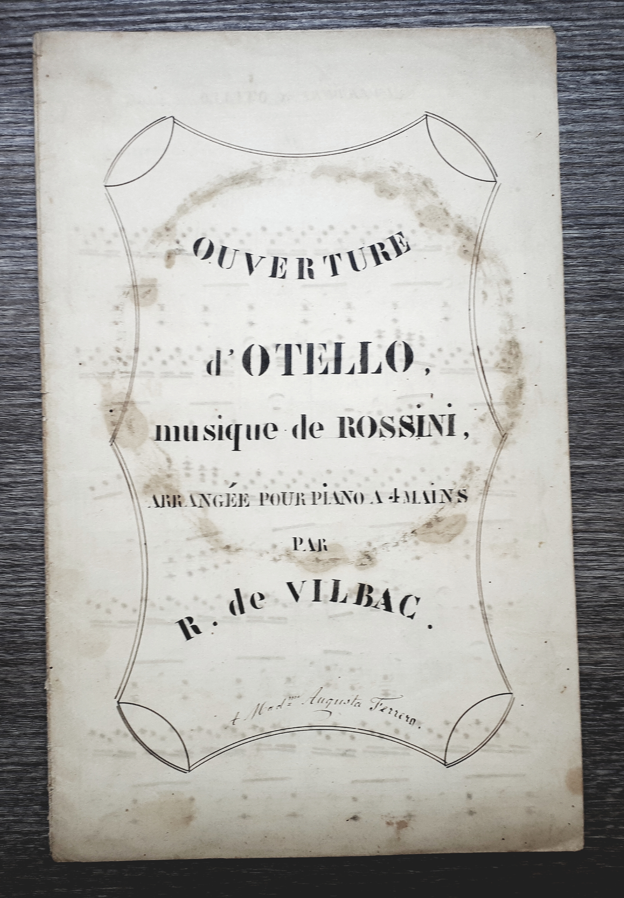 Spartito manoscritto Ouverture d'Otello - Musique de Rossini - Piano …