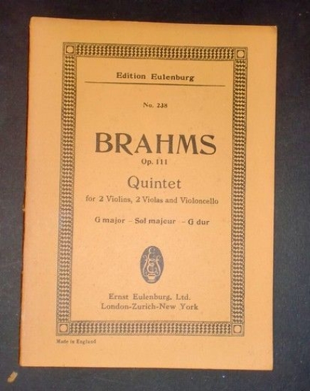 Spartito Partitura - Eulenburgs kleine partitur - Brahms Quintet
