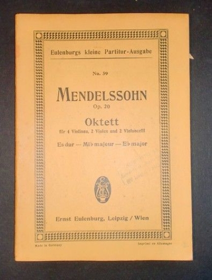 Spartito Partitura - Eulenburgs kleine partitur - Mendelssohn Oktett