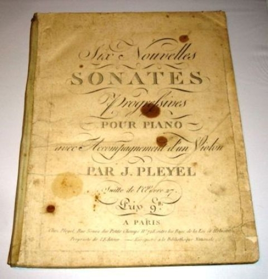 Spartito Pleyel Six Sonates piano violon Op. 27 Paris - …