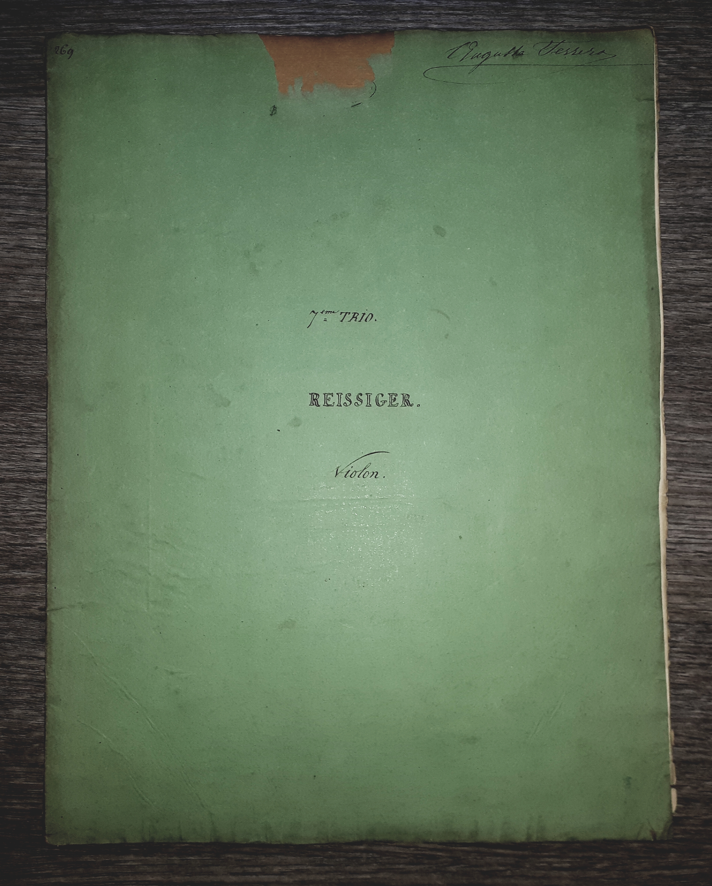 Spartito Septieme Trio pour Piano, Violon et Violoncelle - Reissiger …