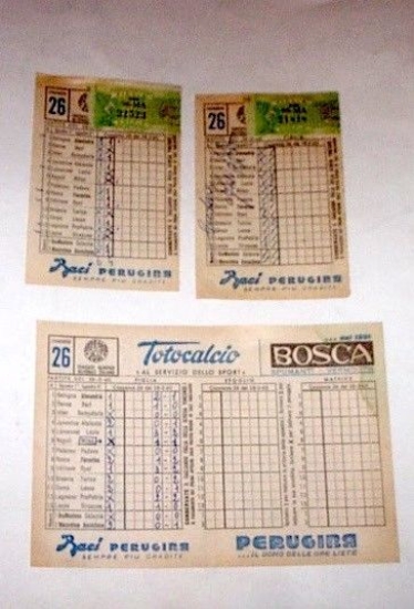 Sport - Totocalcio Lotto schedine usate concorso n° 26 - …
