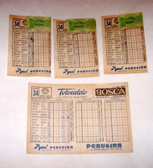 Sport - Totocalcio Lotto schedine usate concorso n° 34 - …