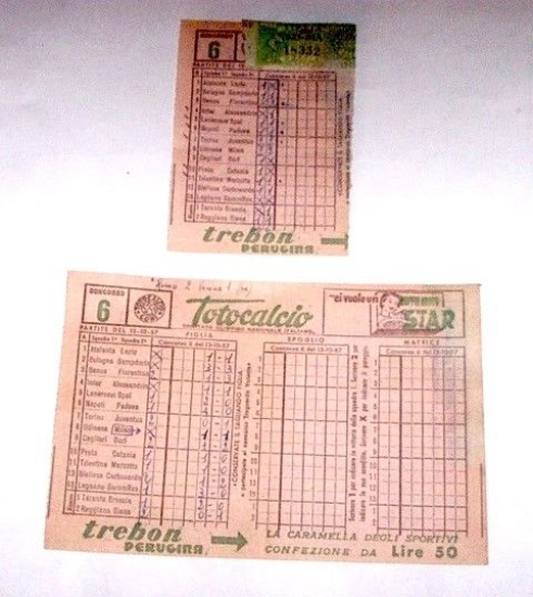Sport - Totocalcio Lotto schedine usate concorso n° 6 - …