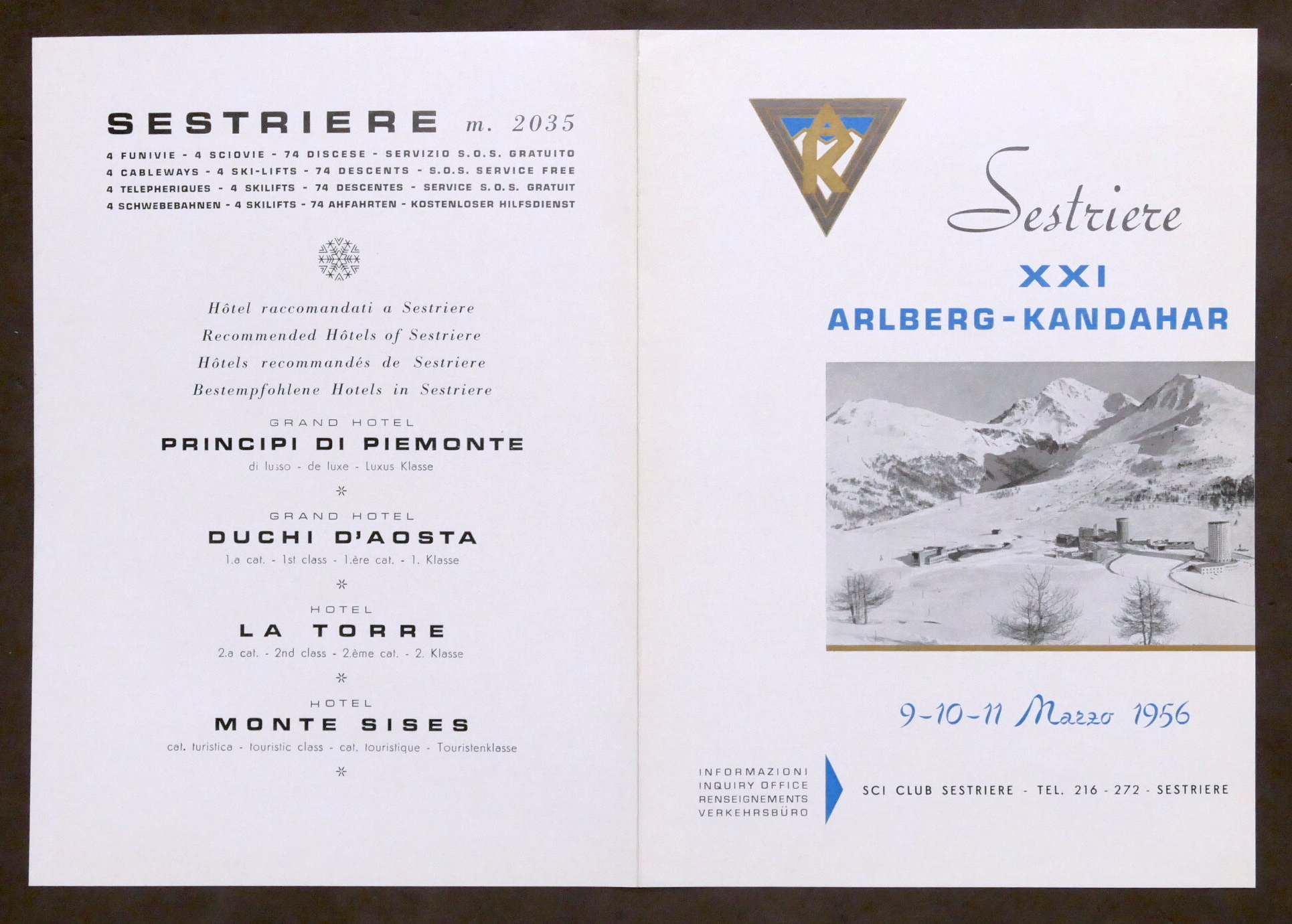 Sport Sci - Brochure Sestriere - XXI Arlberg - Kandahar …