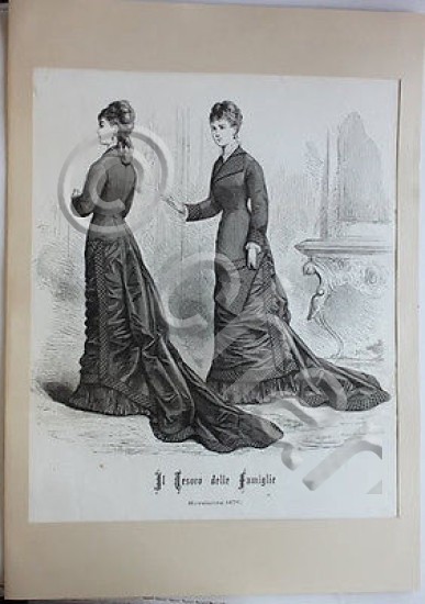 Stampa costumi moda abito donna - Milano - novembre 1878