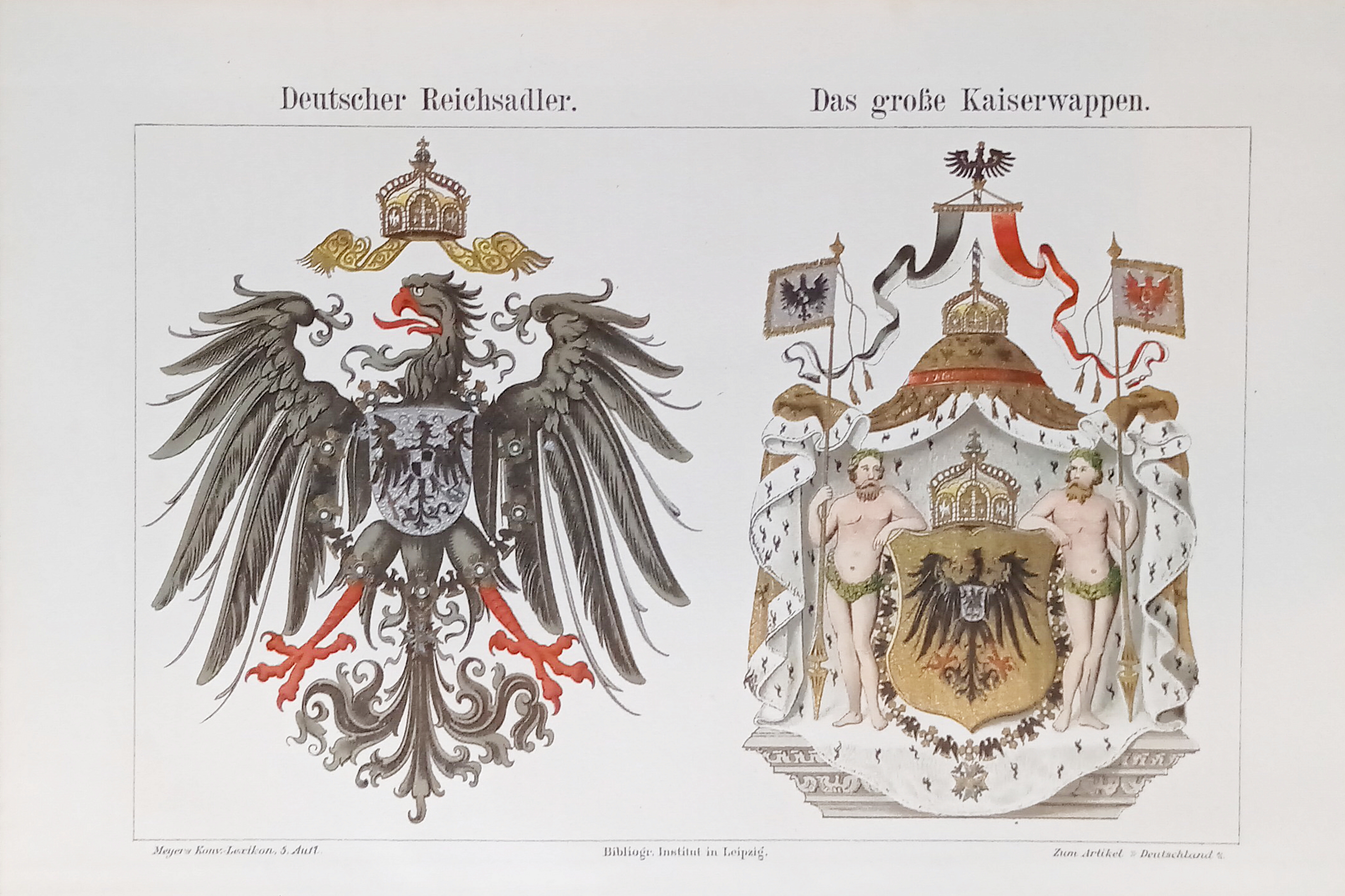 Stampa d'epoca - Deutscher Reichsadler - Das Große Kaiserwappen - …