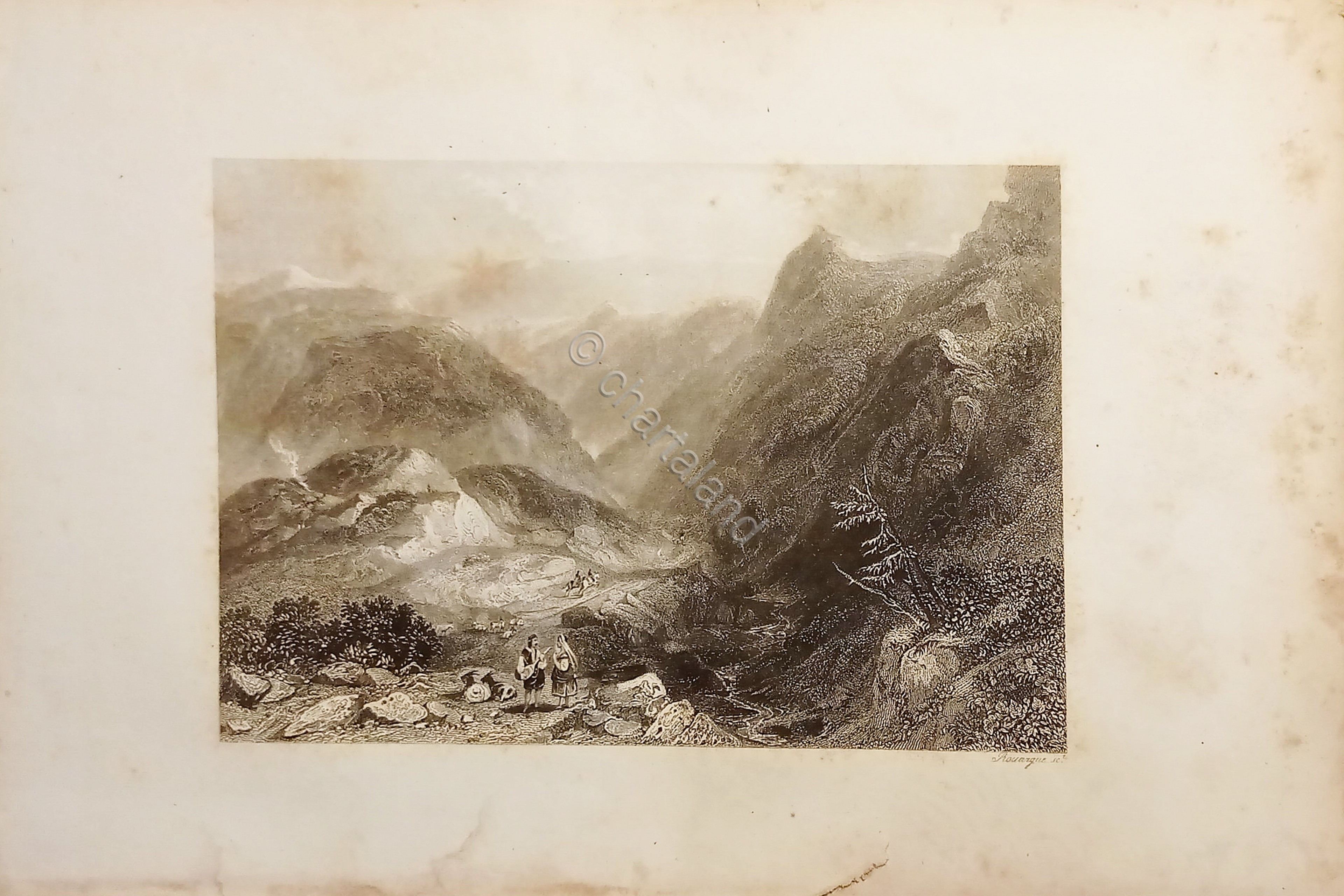 Stampa d'Epoca - Grecia - Strada da Nauplia a Corinto …