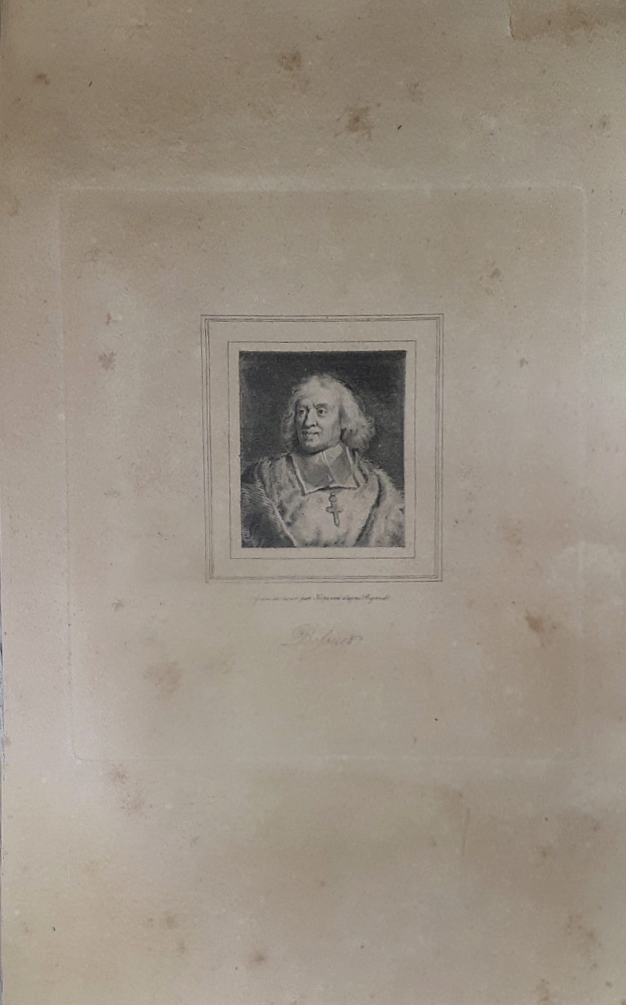 Stampa d'epoca - Jacques Bénigne Bossuet- Scrittore - Secolo XVII