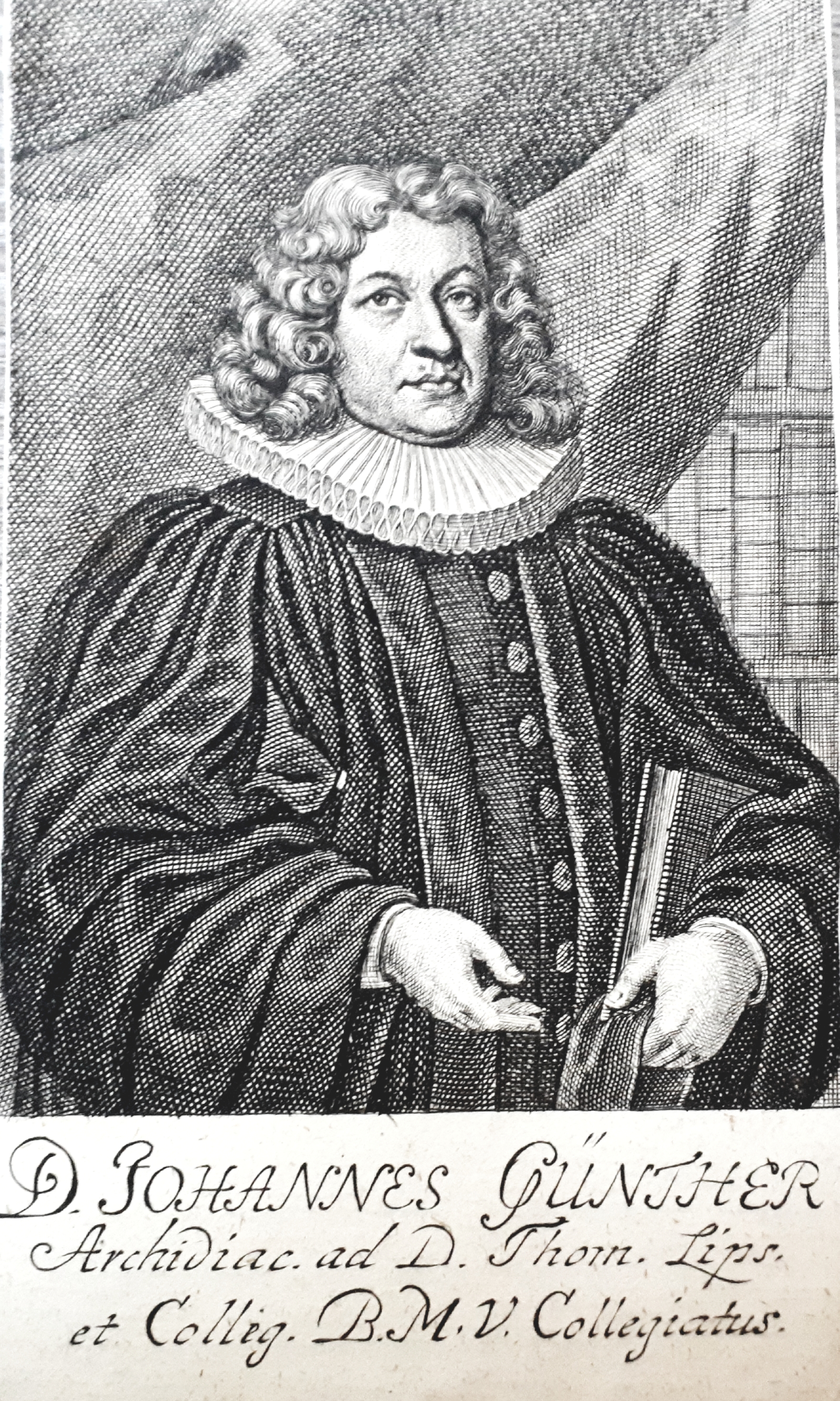 Stampa d'epoca - Johannes Günther arcidiacono Chiesa Thomas a Lipsia …