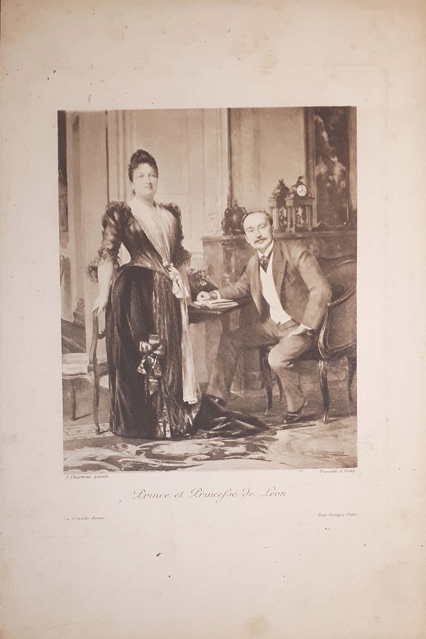 Stampa d'epoca - Prince et Princesse de Léon - Secolo …