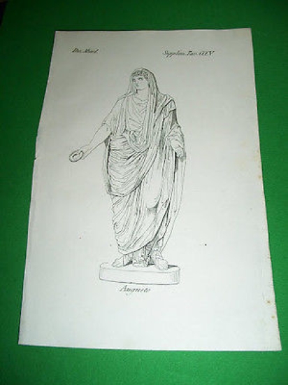 Stampa Incisione - Personaggi Divinità Antica Roma : AUGUSTO - …