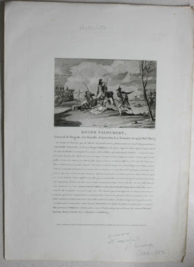 Stampa incisione acquaforte - Il generale Roger Valhubert Francia - …