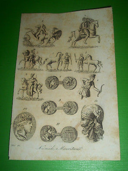 Stampa Incisione Antico Egitto - Numidi e Mauritani - 1800 …