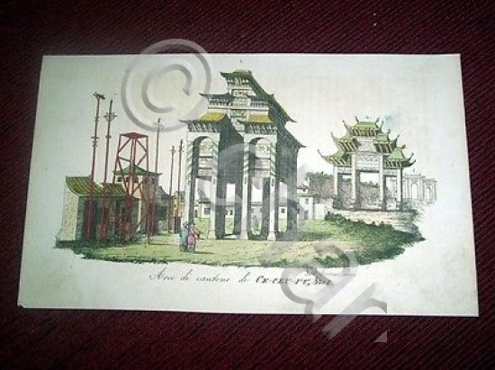 Stampa Incisione Architettura Asia Arco di Ce-Ceu-Fu ( incisore Bernieri …