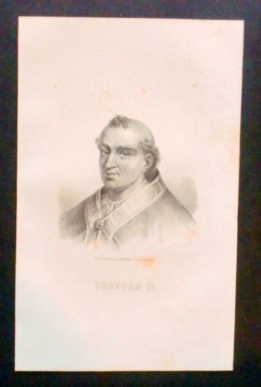 Stampa Incisione d' epoca - Ritratto di Teodoro II - …