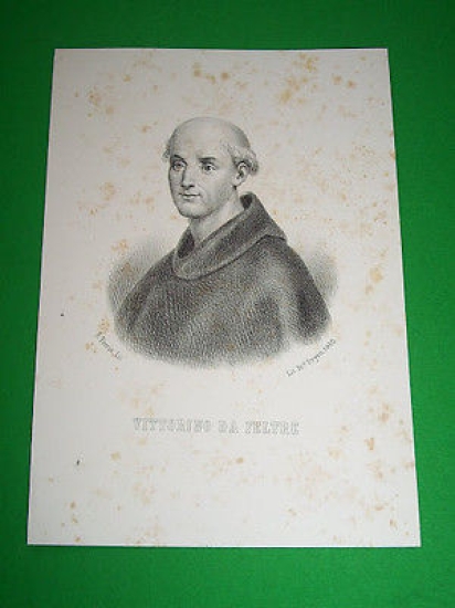 Stampa Incisione d' epoca Tipografia Doyen Torino - Vittorino Da …