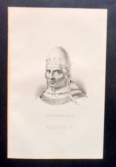 Stampa Incisione epoca - Ritratto di Gregorio V - 1855 …