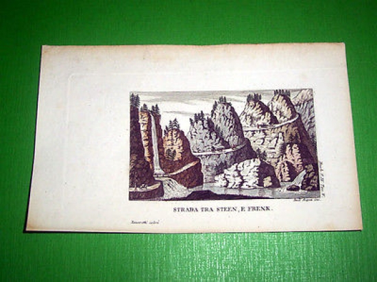 Stampa Incisione incisore Dall' Acqua - Strada tra Steen e …