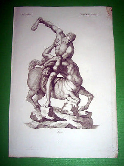 Stampa Incisione Mitologia - LAPITO - 1700 ca