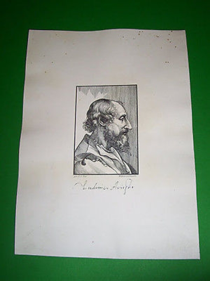 Stampa Incisione Ottocento - Ritratto LUDOVICO ARIOSTO - GB