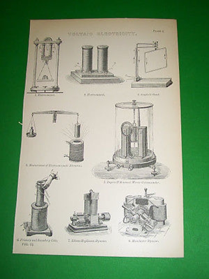 Stampa Incisione Scienza - Eletricità Fisica ( tavola n. 2 …
