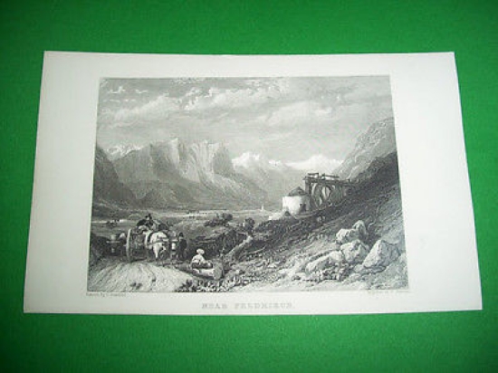 Stampa Incisione T. Jeavons - Near Feldkirch ( Austria ) …