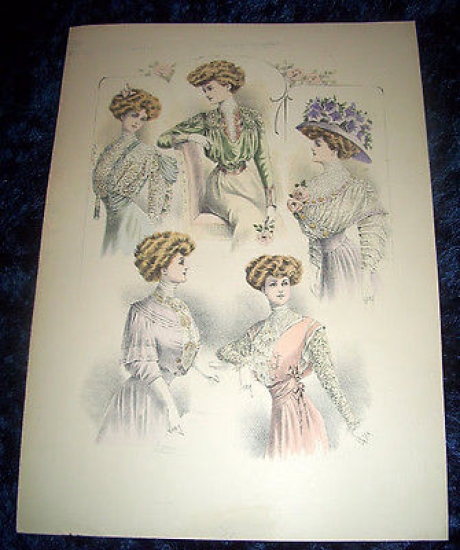 Stampa Litografia d' Epoca Originale - Moda Abiti Donna B73 …