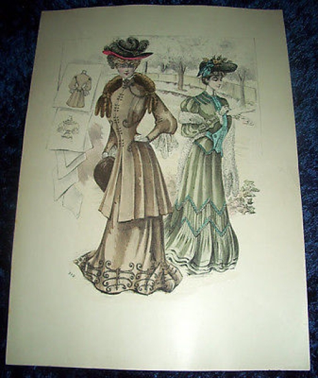 Stampa Litografia d' Epoca Originale - Moda Abiti Donna C26 …