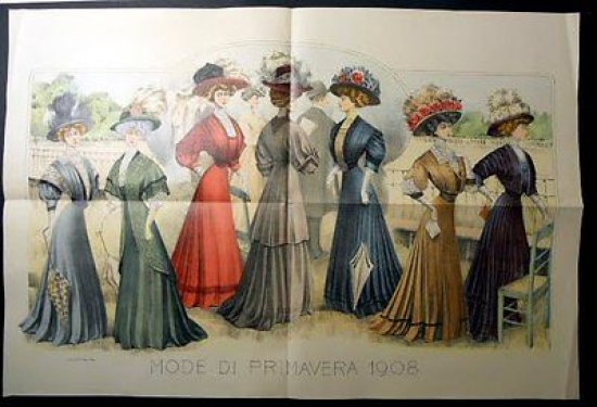 Stampa Litografia Moda Donna Figurino - Mode di Primavera - …