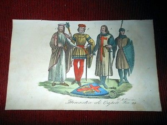Stampa Storia Francia - Dinastia dè Capeti - incisore G. …