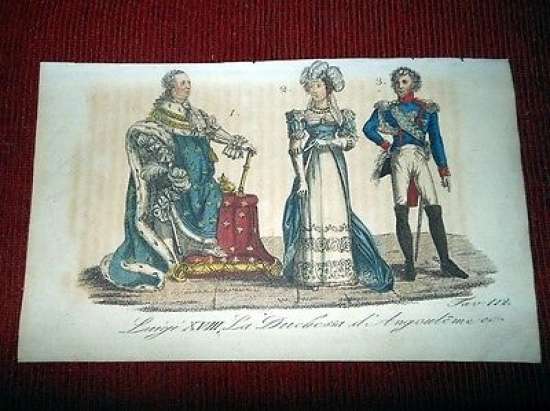 Stampa Storia Francia - Luigi XVIII , Duchessa di Angouleme …