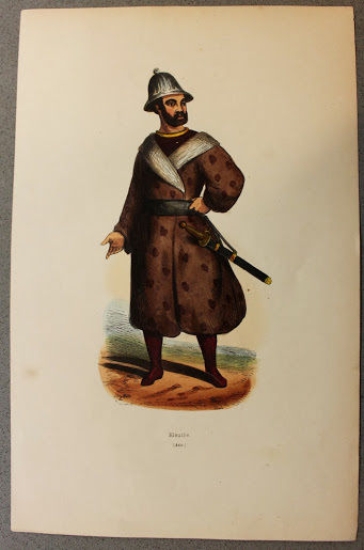 Stampa Usi Costumi - Asia - guerriero Eleuthe - 1858 …
