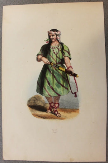 Stampa Usi Costumi - Asia - Guerriero Karian - 1858 …