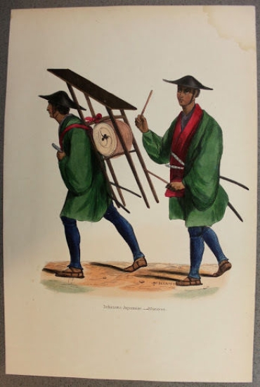Stampa Usi Costumi - Giappone - Fanteria Giapponese musicisti - …