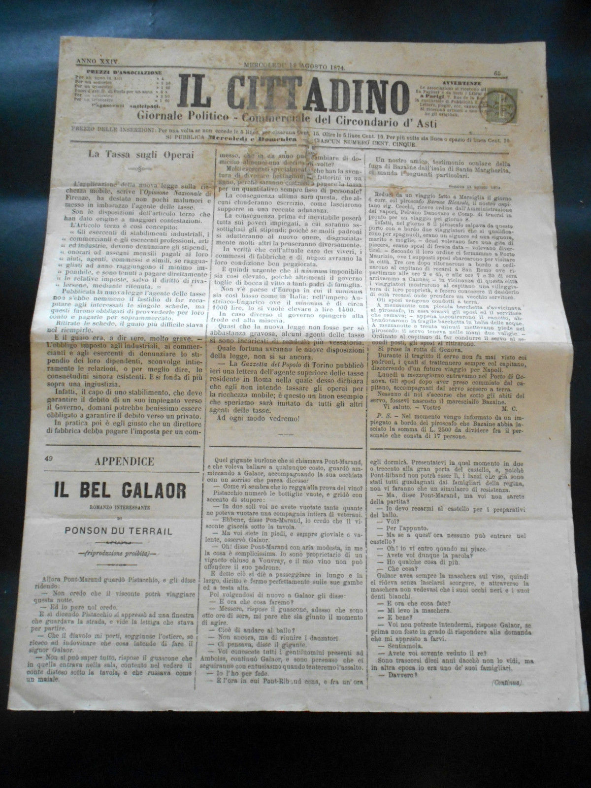 Storia Locale Asti - Giornale Il Cittadino - n. 65 …
