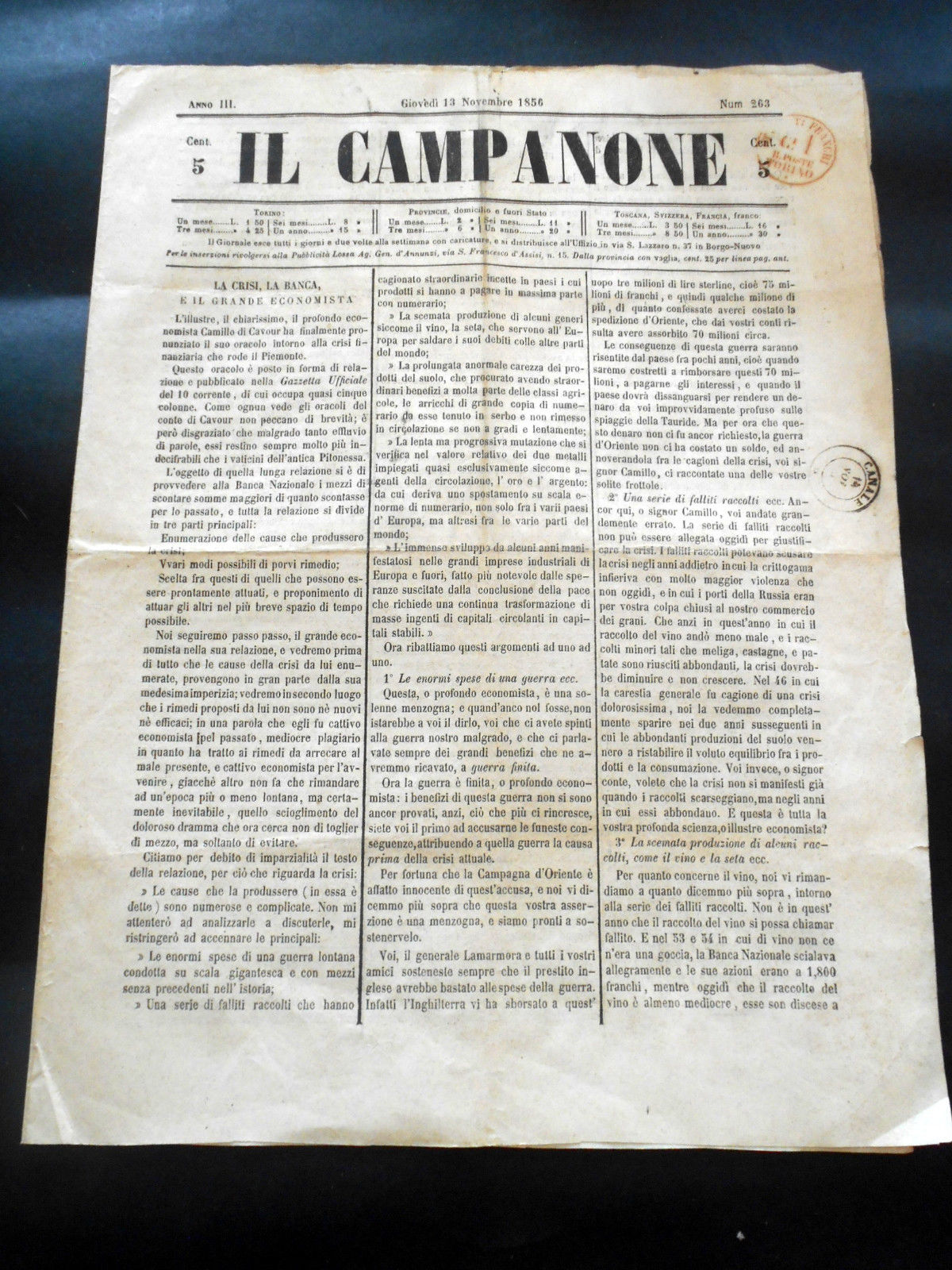 Storia Locale Torino Giornale Satira - Il Campanone - n. …