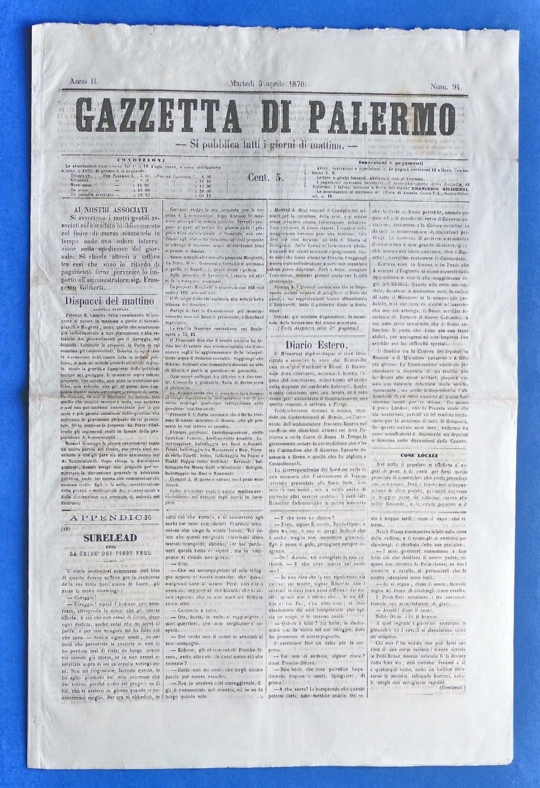 Storia Sicilia - Gazzetta di Palermo - Anno II - …