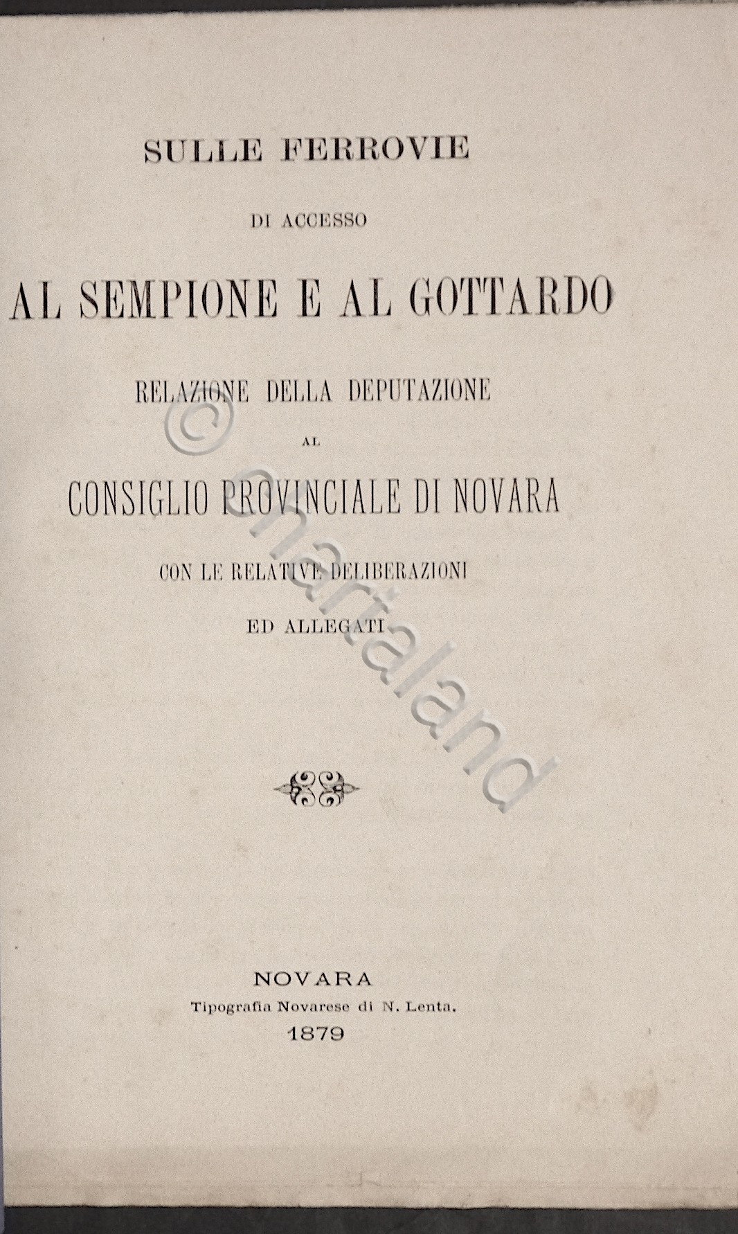 Sulle ferrovie di accesso al Sempione e al Gottardo - …