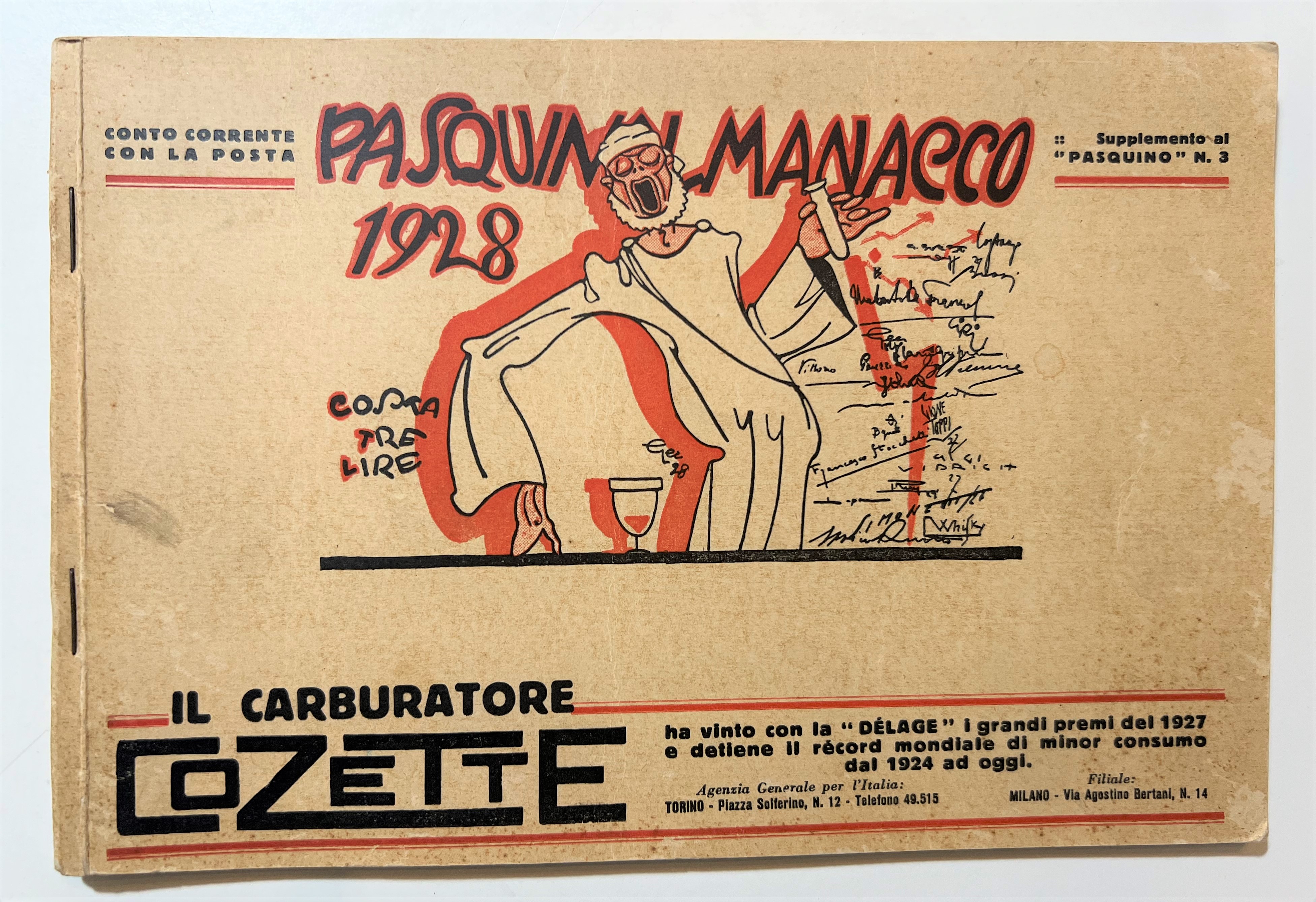 Supplemento al Pasquino N. 3 - Pasquinalmanacco - ed. 1928 …