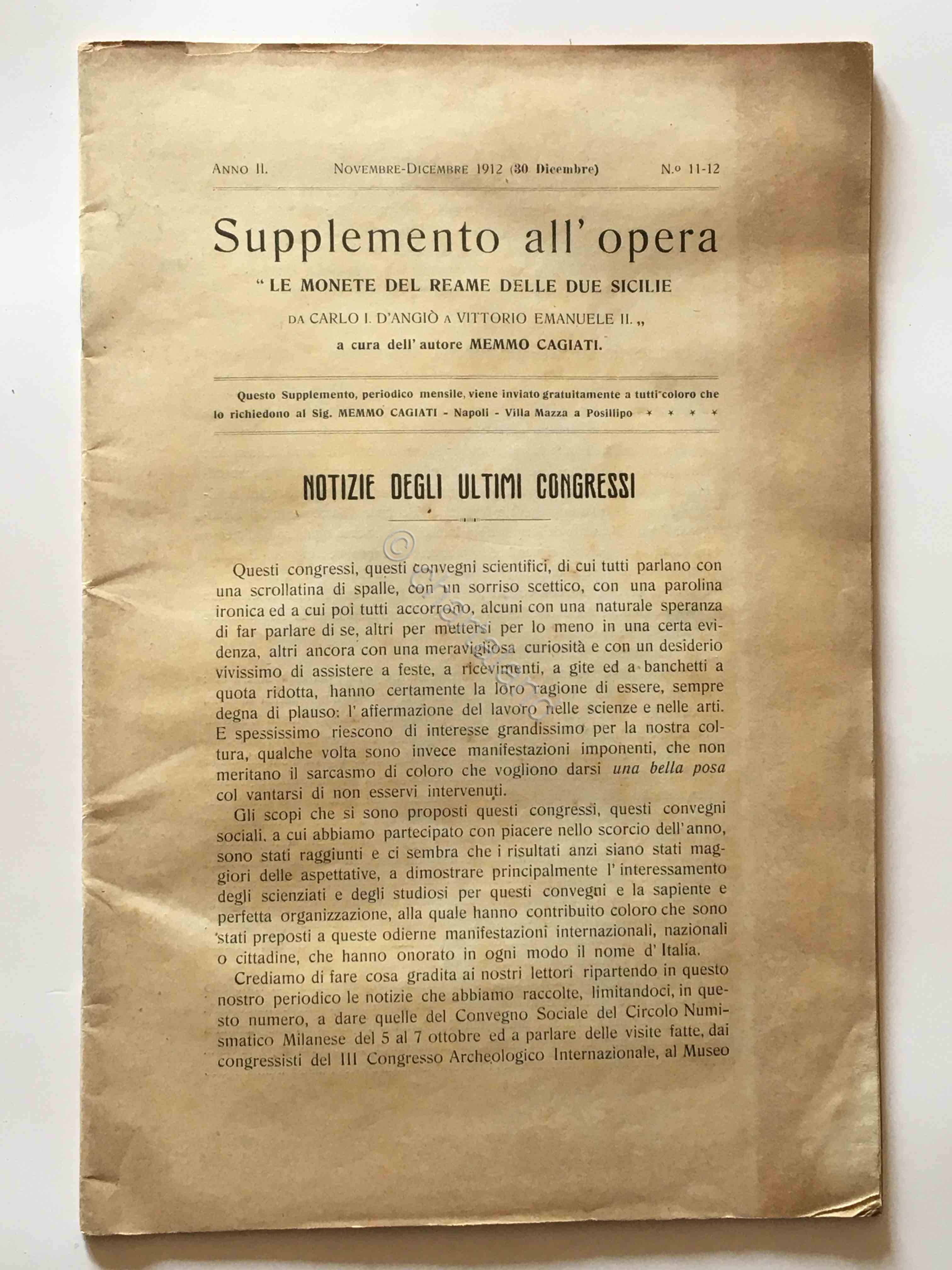 Supplemento all'opera - Monete del Reame e due Sicilie - …