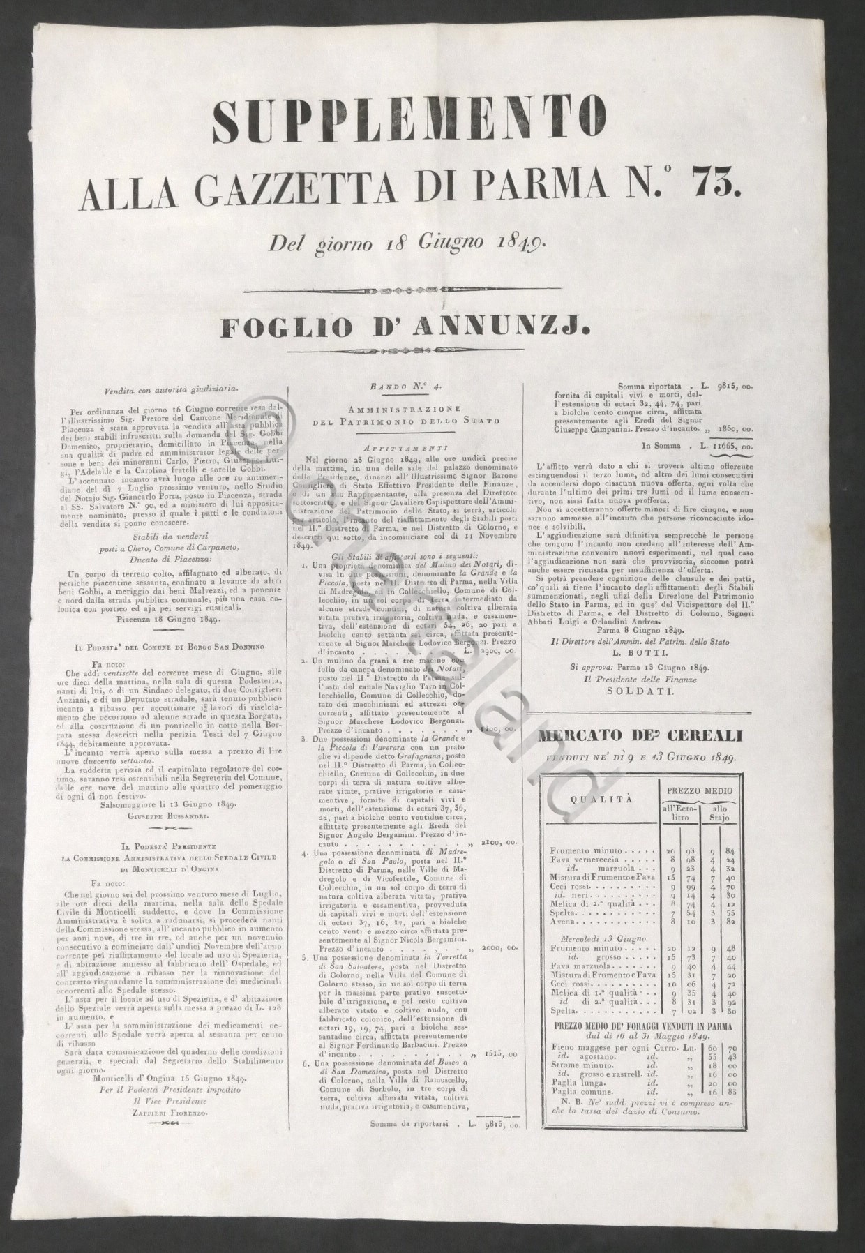 Supplemento alla Gazzetta di Parma N. 73 - 18 Giugno …