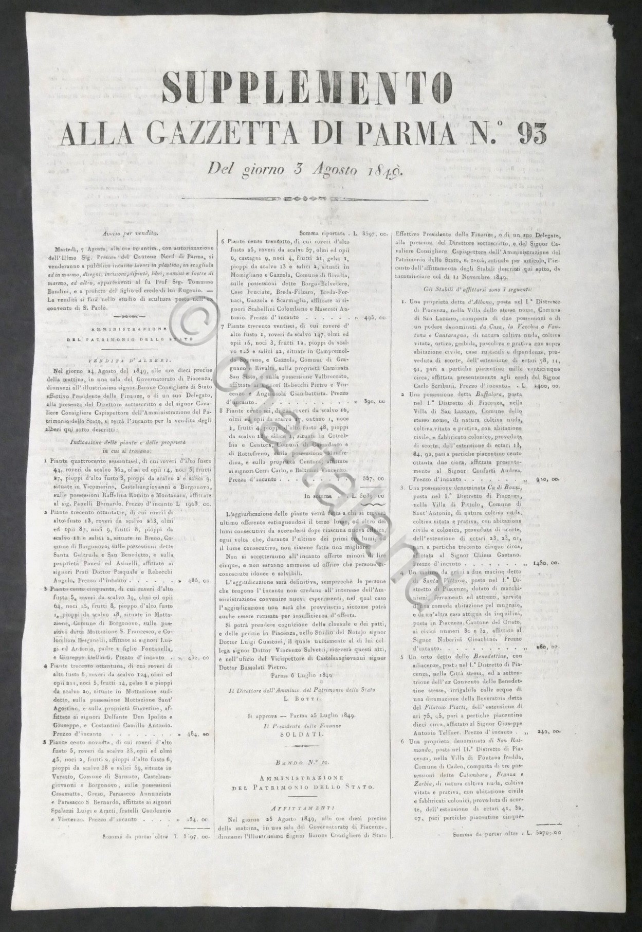 Supplemento alla Gazzetta di Parma N. 93 - 3 Agosto …