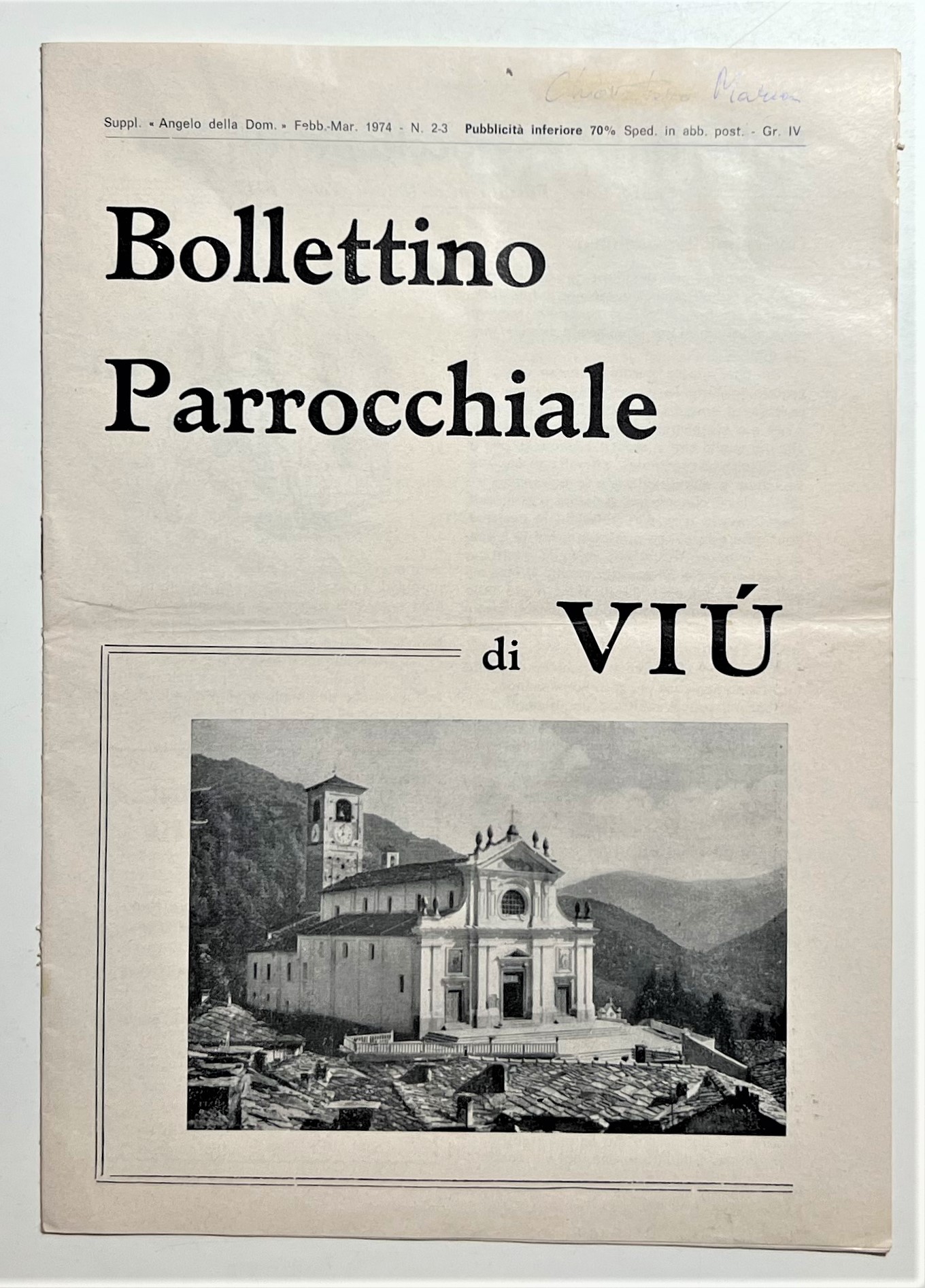 Supplemento Angelo della Domenica N. 2-3 - 1974 Bollettino Parrocchiale …