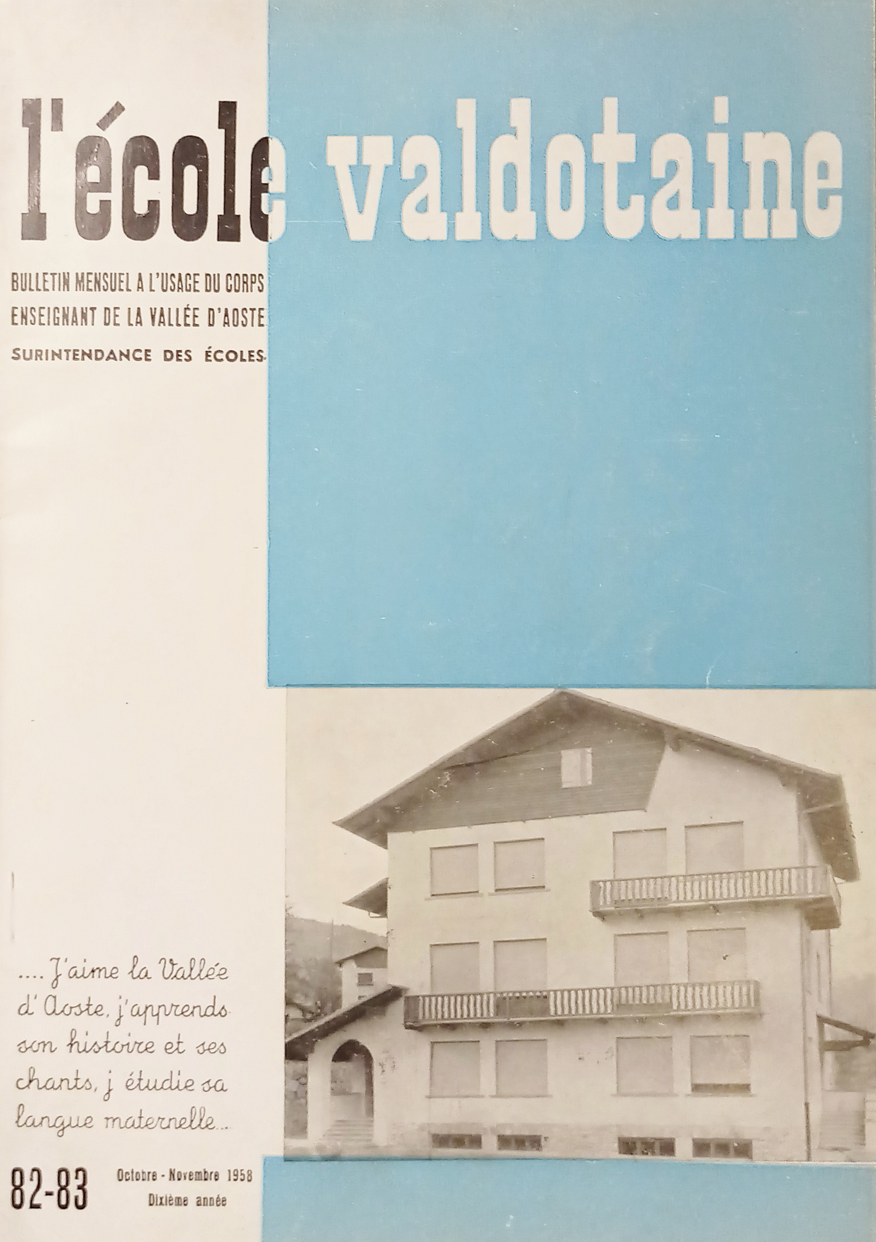 Surintendance des Écoles Vallée d'Aoste - L'Ecole Valdotaine N. 82/83 …